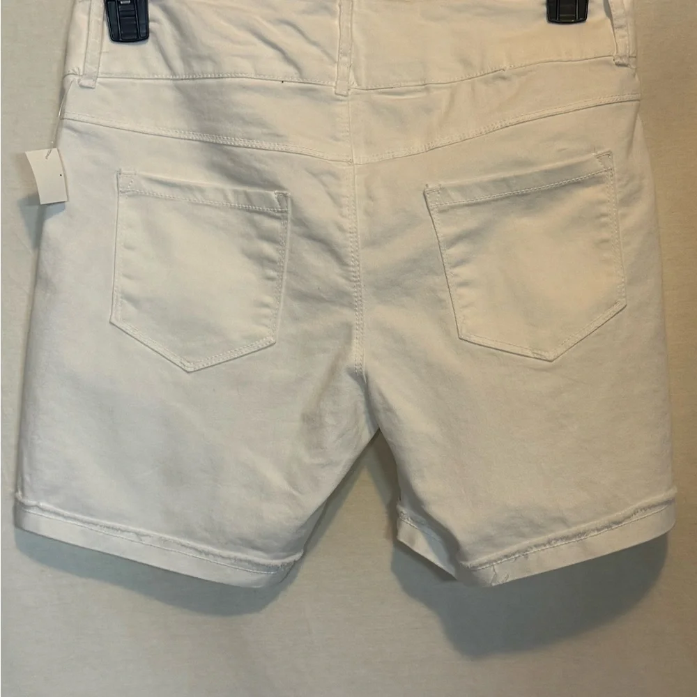 A-159 Workshop Republic Clothing NWT Pull On White Denim Shorts Size‎ 8